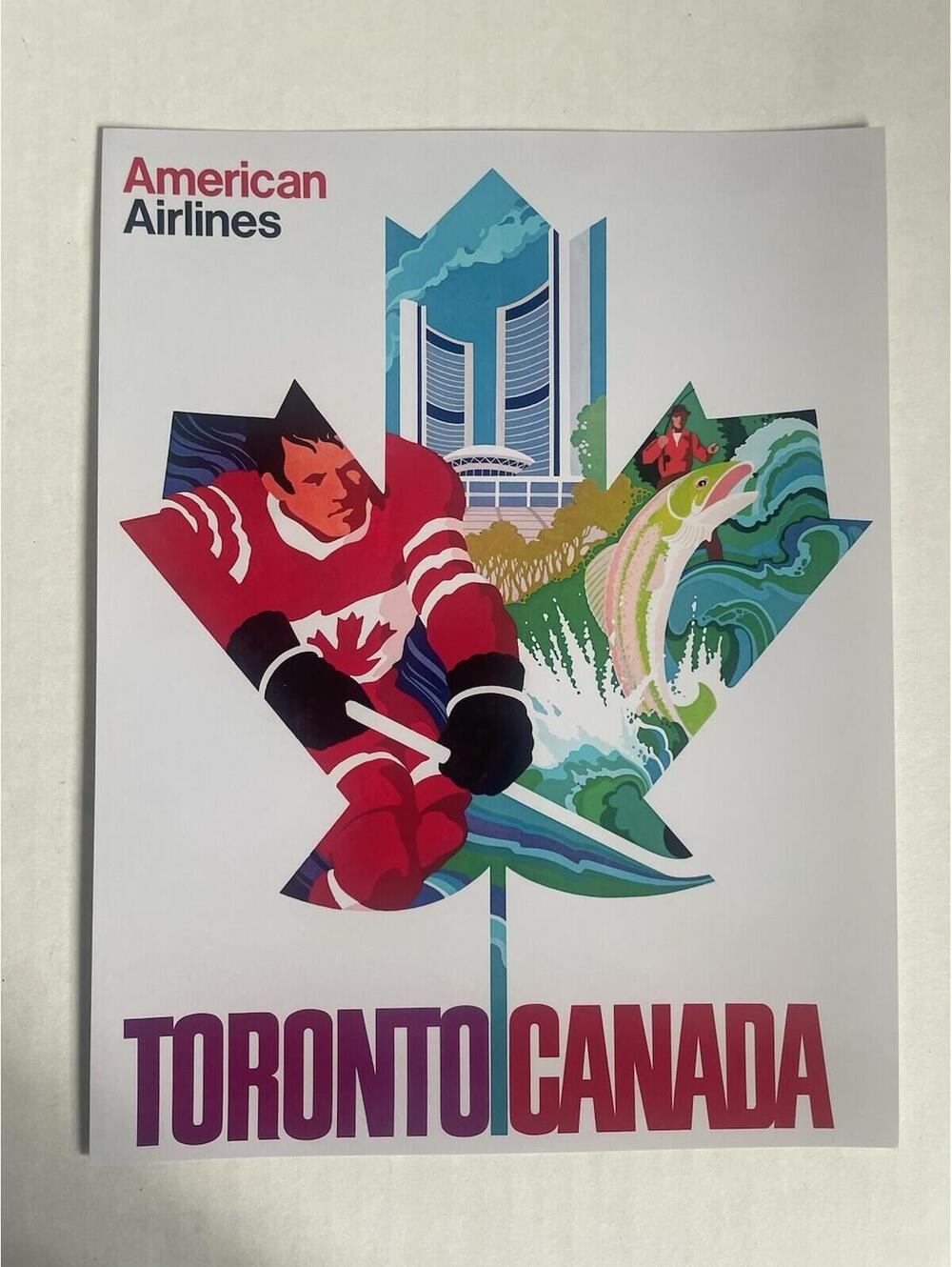 Vintage Style Toronto Canada PRINT Sign 8.5X11 Canadian Travel Poster Ad
